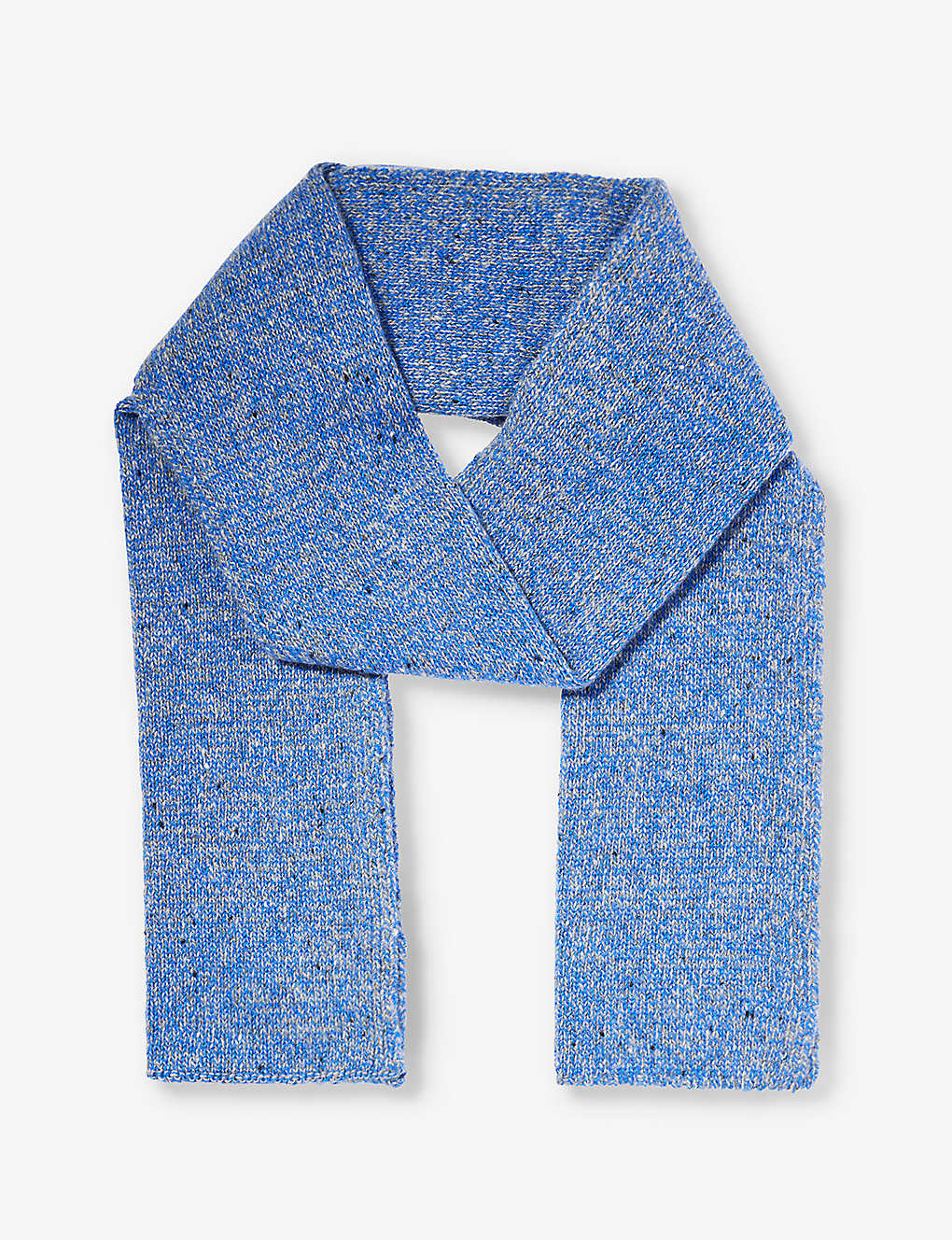 Johnstons Brushed-texture Rectangular-shape Cashmere Scarf In Light Grey Don/blue Marl