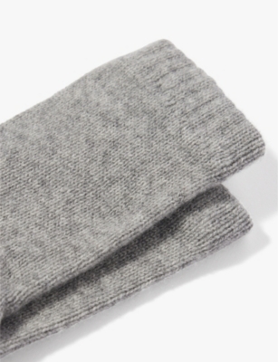 JOHNSTONS OF ELGIN: Ribbed-cuff knitted cashmere gloves