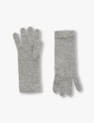 JOHNSTONS OF ELGIN: Ribbed-cuff knitted cashmere gloves