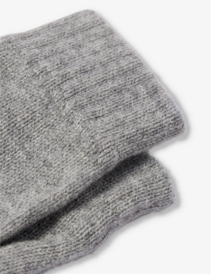 JOHNSTONS OF ELGIN: Fingerless ribbed-trim cashmere gloves