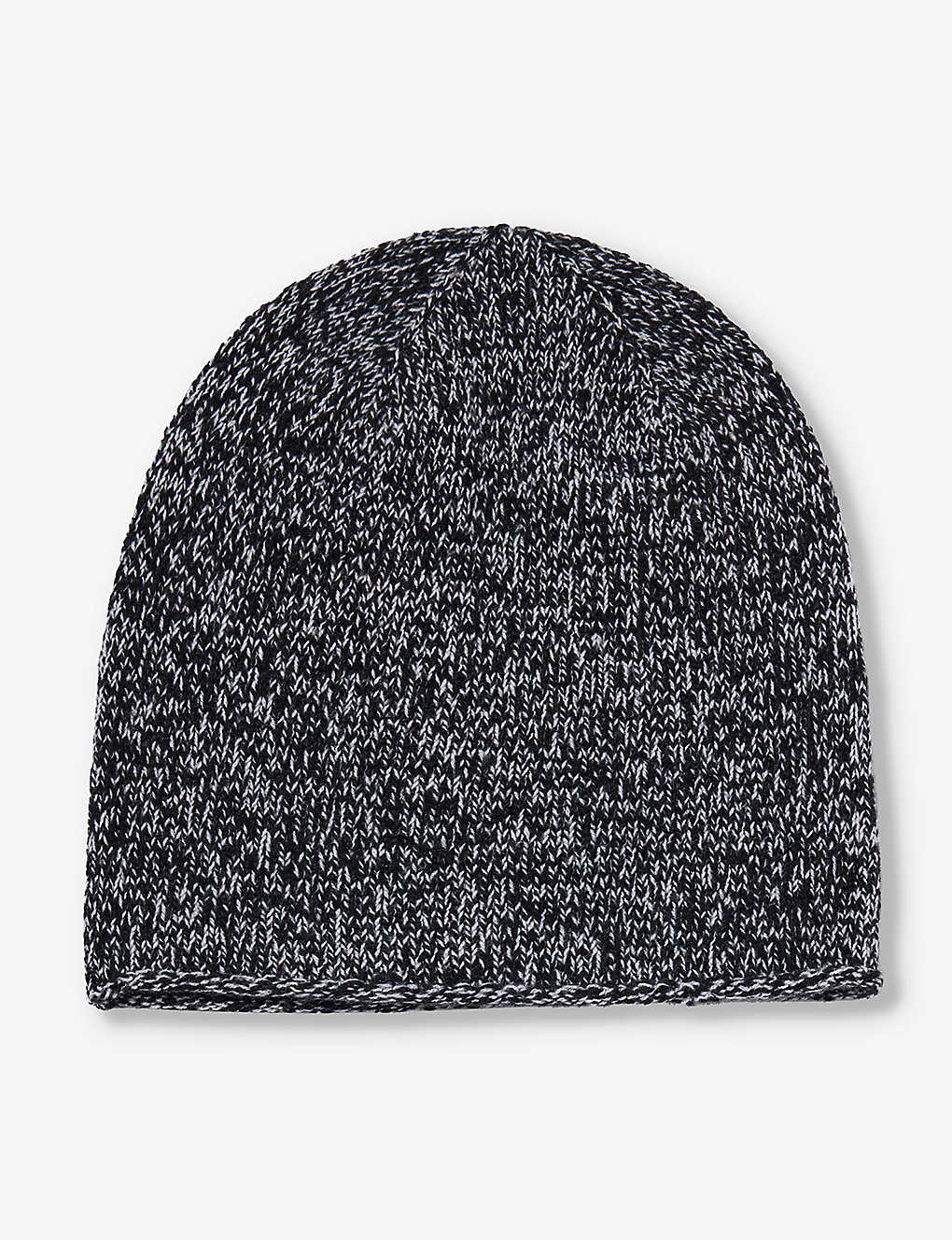 Johnstons Speckled Cashmere Beanie In Charcoal Don/luna Marl