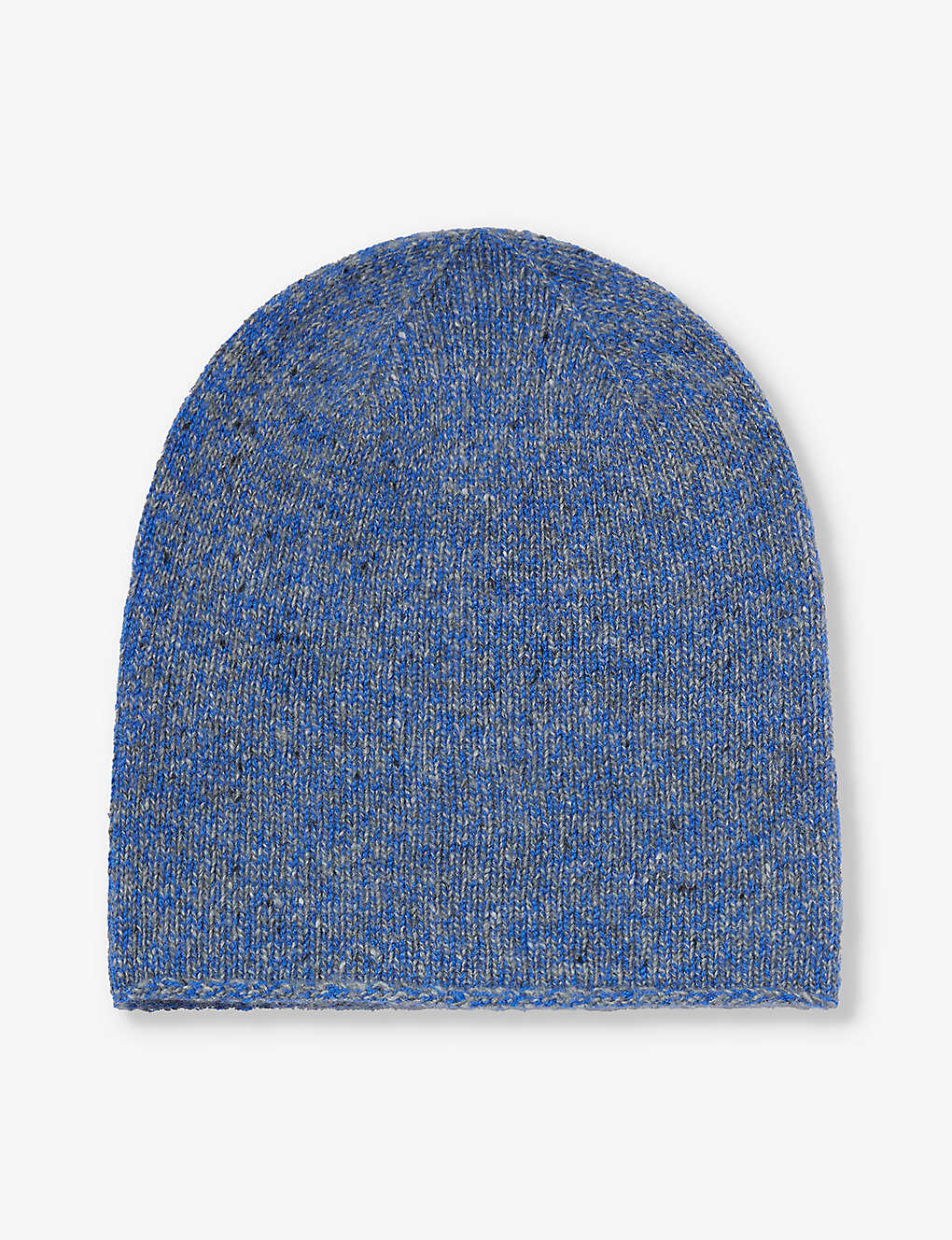 Johnstons Speckled Cashmere Beanie In Light Grey Don/blue Marl