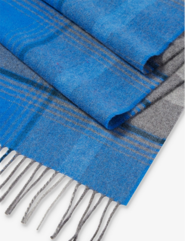 Fringe-trim brushed cashmere scarf