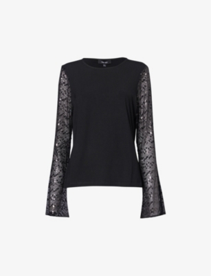 ME AND EM - Sequin-embellished stretch-woven blouse | Selfridges.com