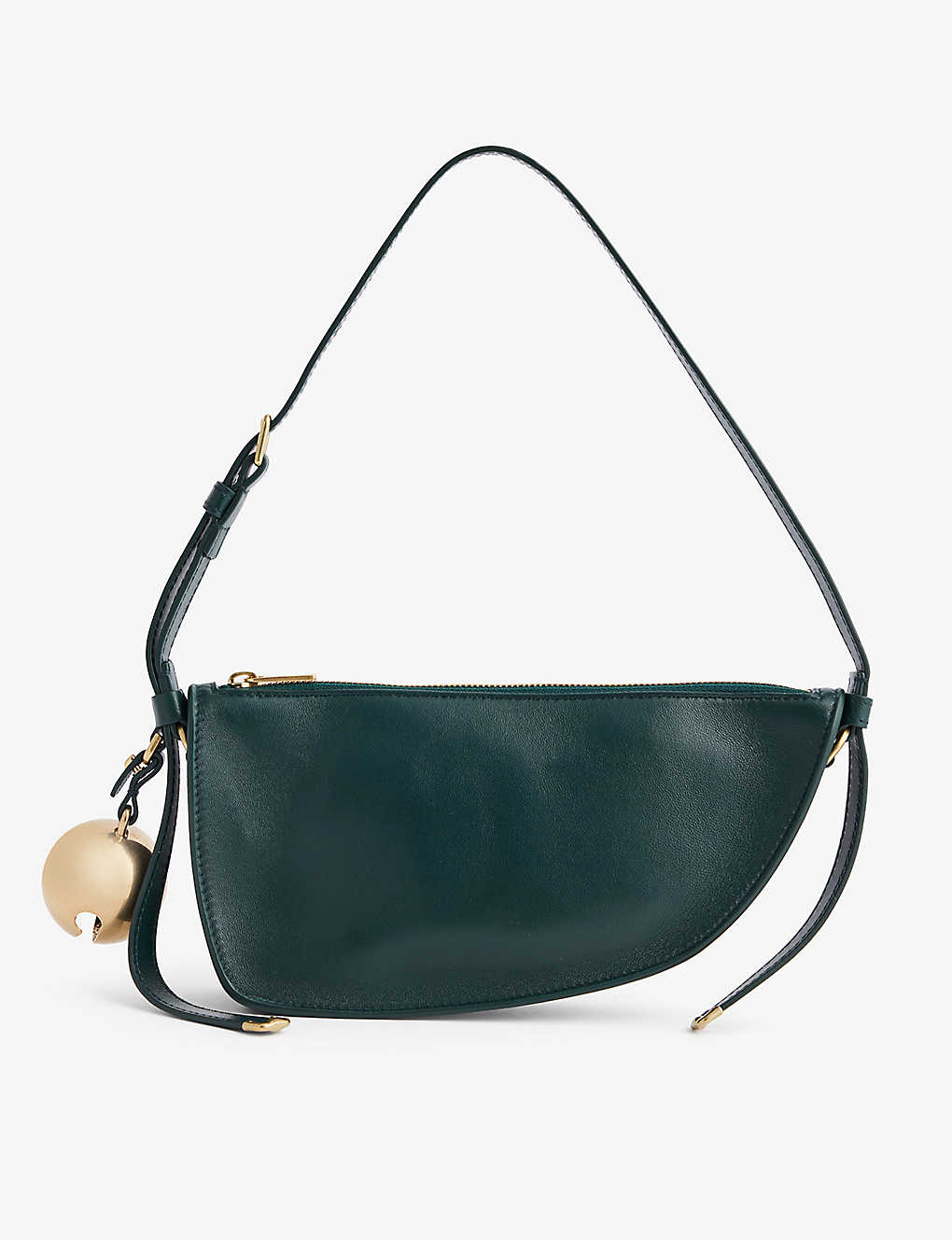 Burberry Shield Metallic-charm Leather Shoulder Bag In Vine
