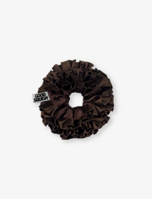 Good Squish Womens Brown Badlands Frilled Silk Scrunchie