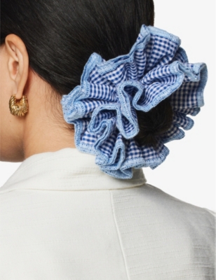 GOOD SQUISH: Baby Wilder check-pattern cotton-blend hair scrunchie
