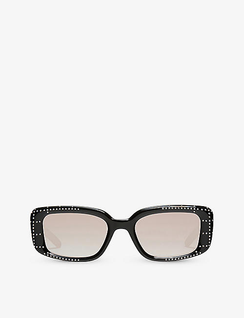GENTLE MONSTER: Antena.C 01 crystal-embellished rectangle-frame acetate sunglasses