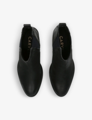 Shop Carvela Women's Black Secil Elasticated-panel Leather Chelsea Boots