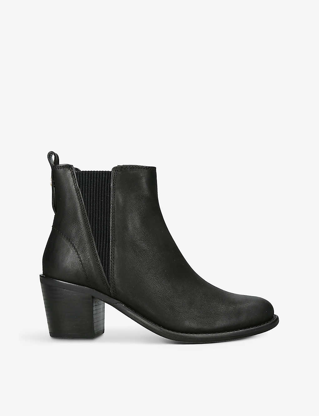 Carvela Womens Black Secil Elasticated-panel Leather Chelsea Boots