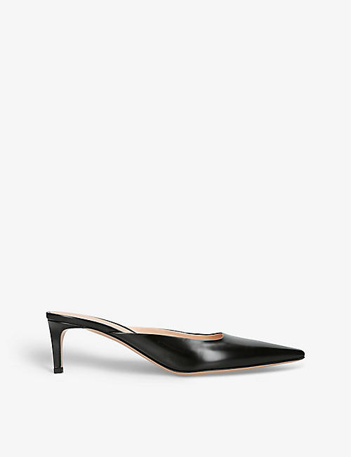 GIANVITO ROSSI: Tokio pointed-toe leather heeled mules