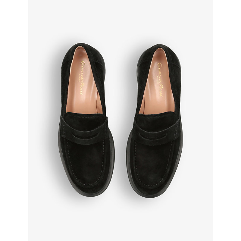 Shop Gianvito Rossi Harris Penny-strap Suede Loafers In Black