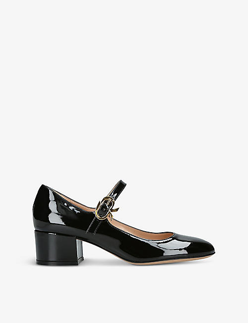 GIANVITO ROSSI: Mary Ribbon Vernice patent-leather heeled courts