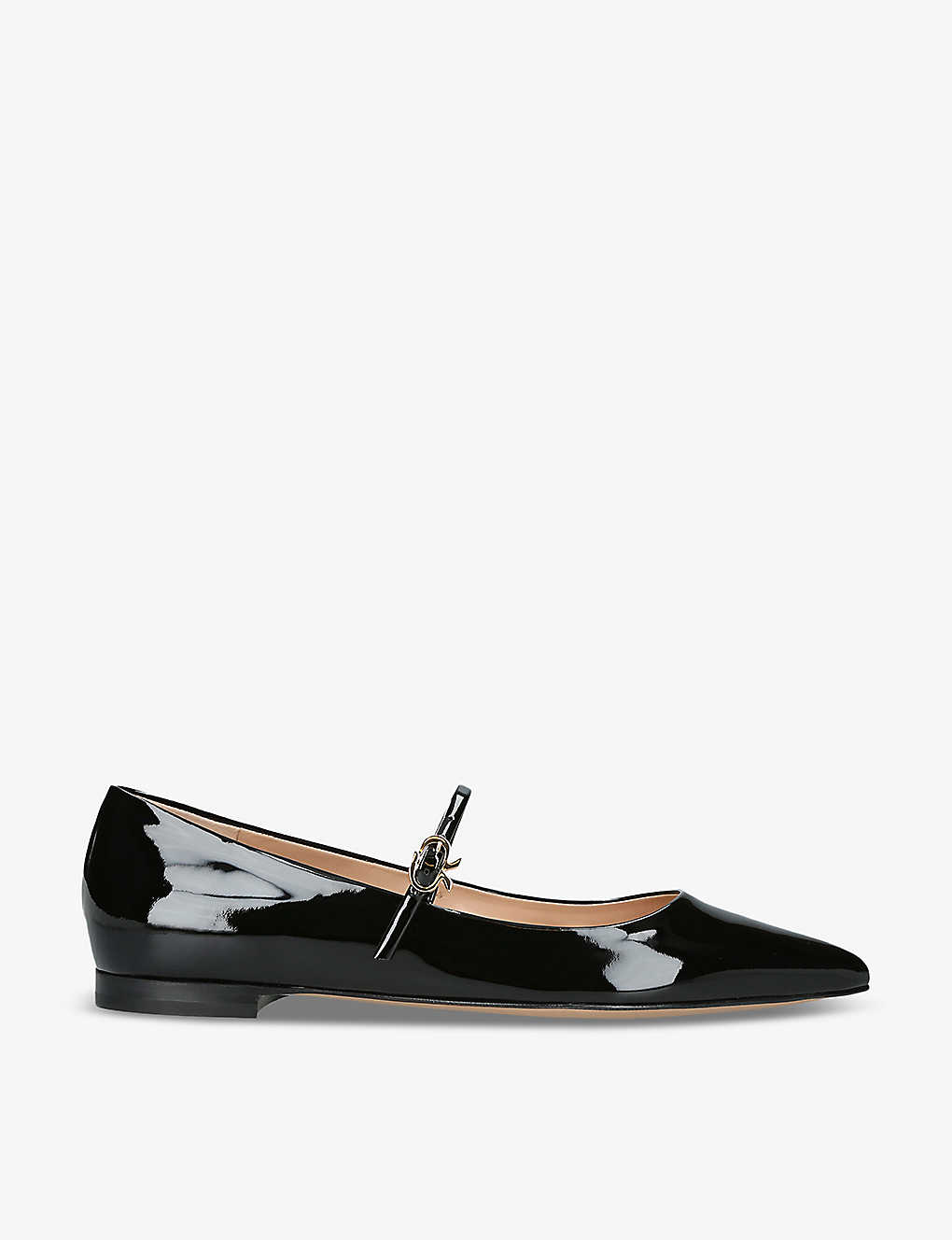 Shop Gianvito Rossi Women's Black Vernice Buckle-embellished Patent-leather Pumps