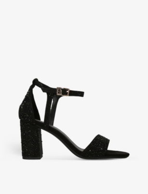 KG KURT GEIGER: Faryn Bling crystal-embellished faux-leather heeled sandals