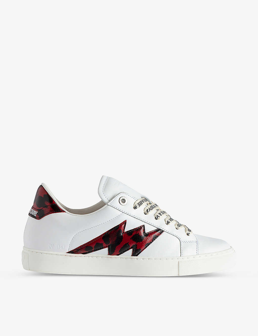 ZADIG & VOLTAIRE ZADIG&VOLTAIRE WOMENS POWER LA FLASH BRAND-EMBROIDERED LEATHER LOW-TOP TRAINERS