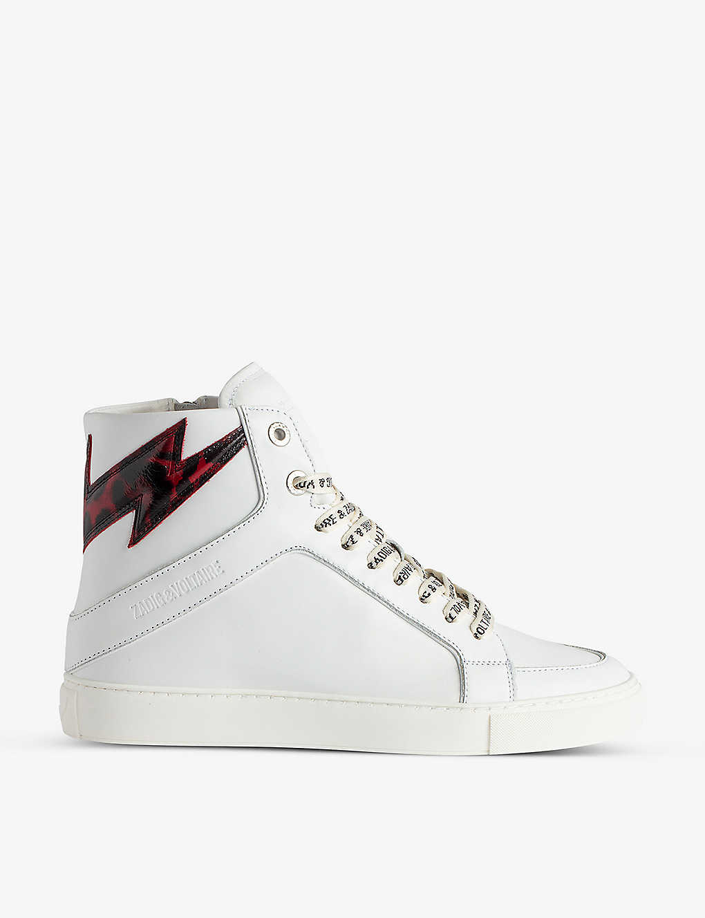 ZADIG & VOLTAIRE ZADIG&VOLTAIRE WOMENS POWER HIGH FLASH LOGO-EMBOSSED LEATHER HIGH-TOP TRAINERS