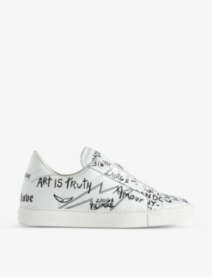 Zadig & Voltaire Women's La Flash Graffiti Print Sneakers