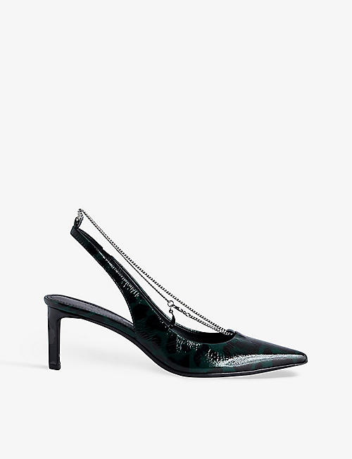 ZADIG&VOLTAIRE: First Night leopard-print patent-leather slingback courts