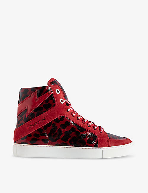ZADIG&VOLTAIRE: High Flash leopard-print high-top leather trainers