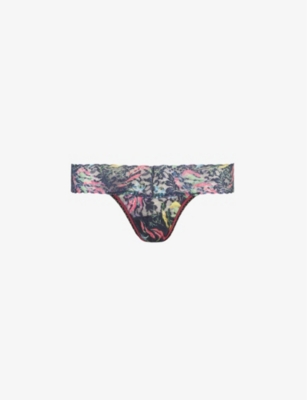 Hanky Panky Signature Low-rise Lace Thong In Floating (sea Reeds)