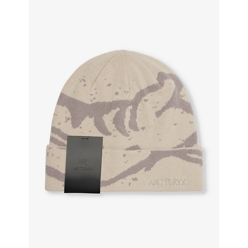 Arc'teryx Abstract-print Brand-embroidered Stretch-woven Beanie In Arctic Silk/warm Stone