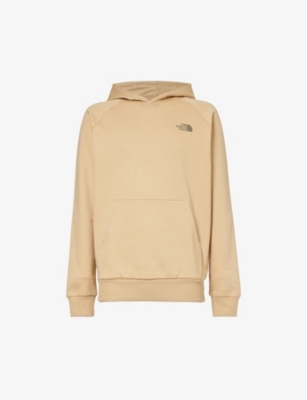 The North Face Raglan Redbox Logo Printed Hoodie In Khaki Stone