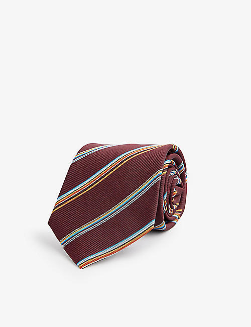 PAUL SMITH: Striped wide-blade silk tie
