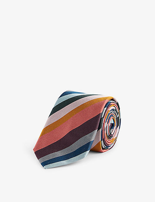 PAUL SMITH: Artist striped silk tie