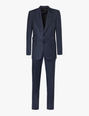 TOM FORD: Shelton-fit single-breasted sharkskin wool suit