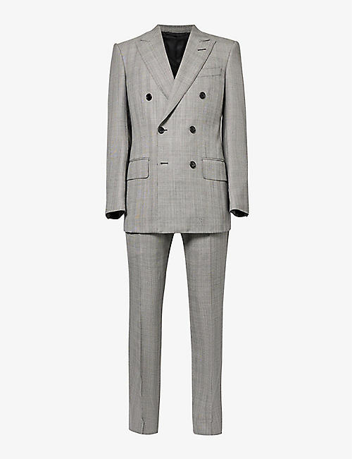 TOM FORD: Atticus checked double-breasted wool suit