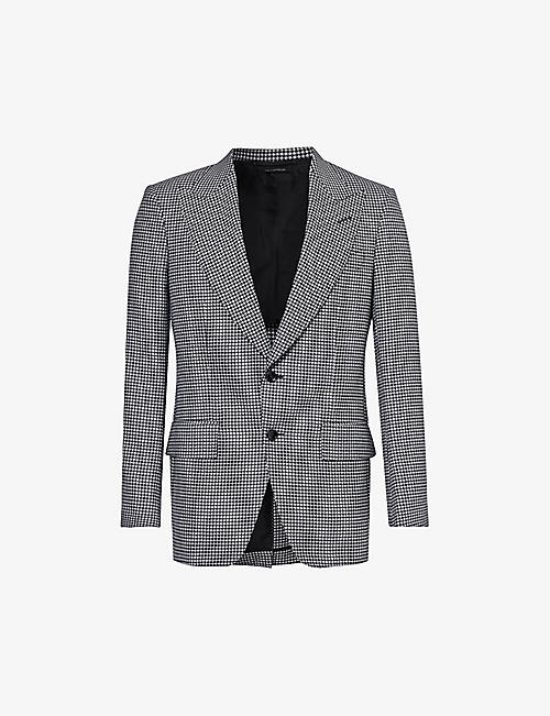 TOM FORD: Atticus houndstooth-patterned wool, mohair and silk-blend blazer