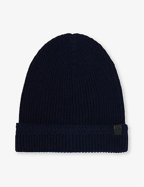TOM FORD: Branded-patch wool and cashmere-blend beanie hat