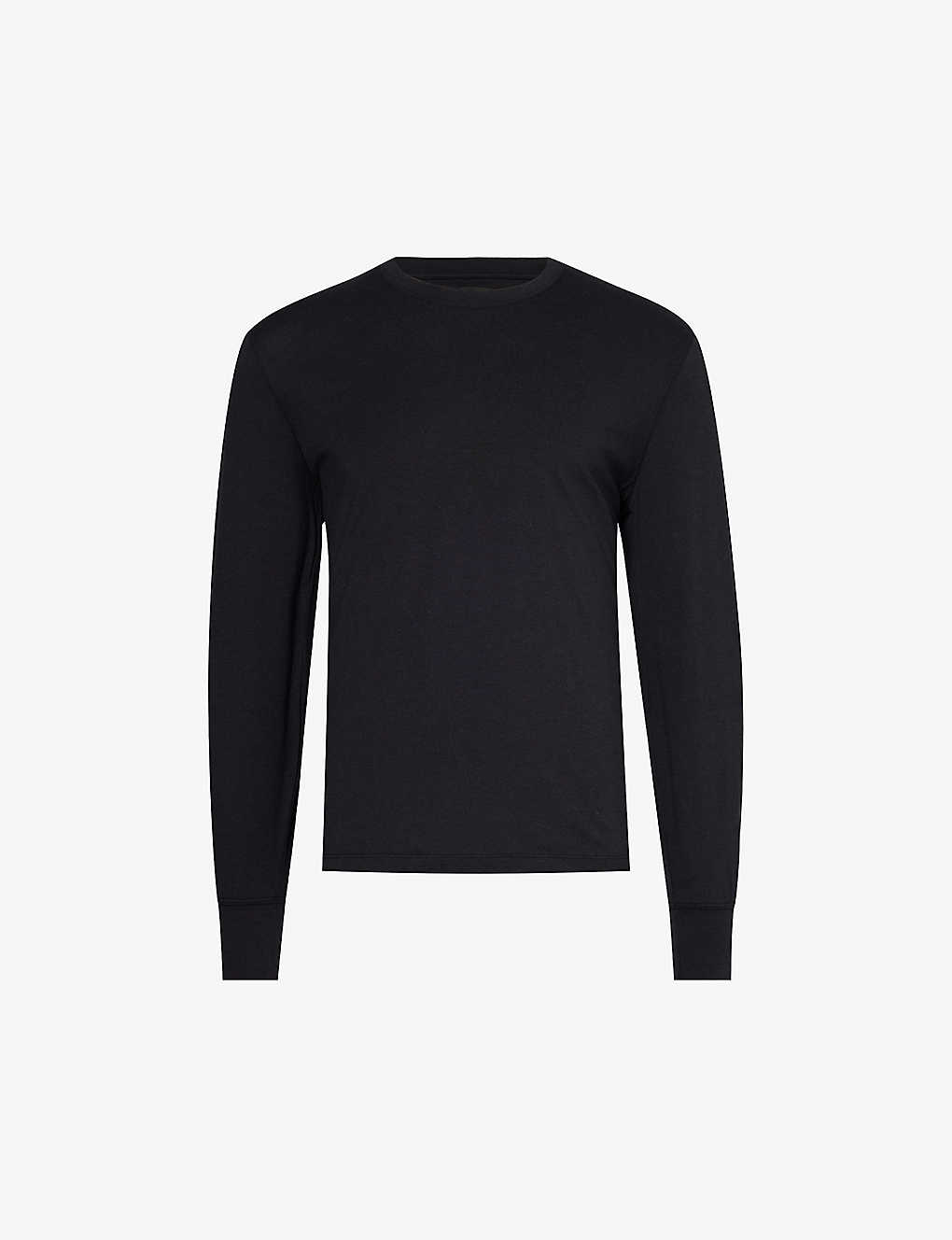 Tom Ford Brand-embroidered Crewneck Woven Sweatshirt In Black