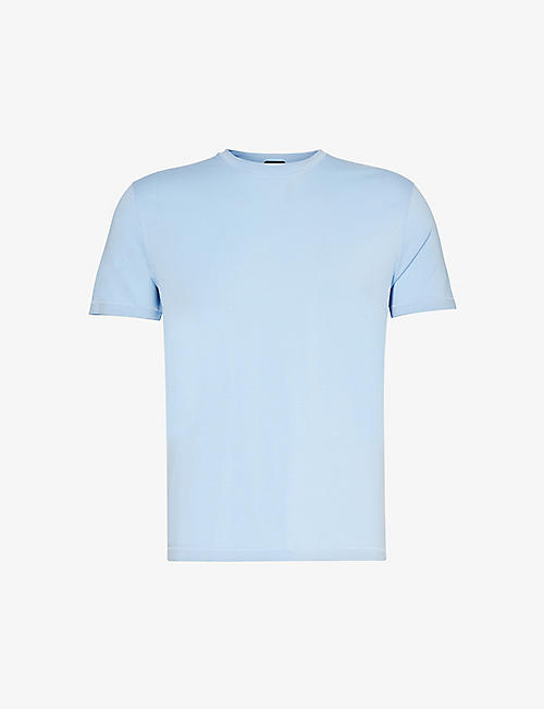 TOM FORD: Brand-embroidered crewneck woven T-shirt