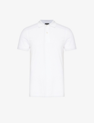 Tom Ford Tennis Brand-embroidered Cotton Polo Shirt In Cream