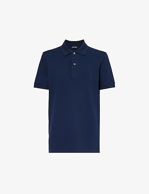 TOM FORD: Straight-hem regular-fit cotton-piqué polo shirt