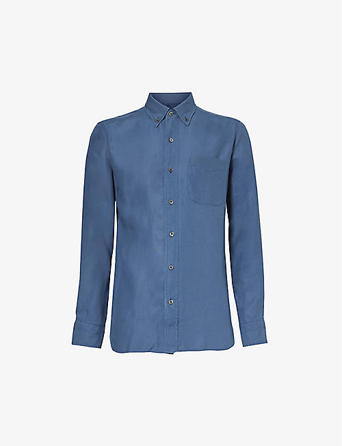 TOM FORD: Long-sleeved slim-fit woven shirt