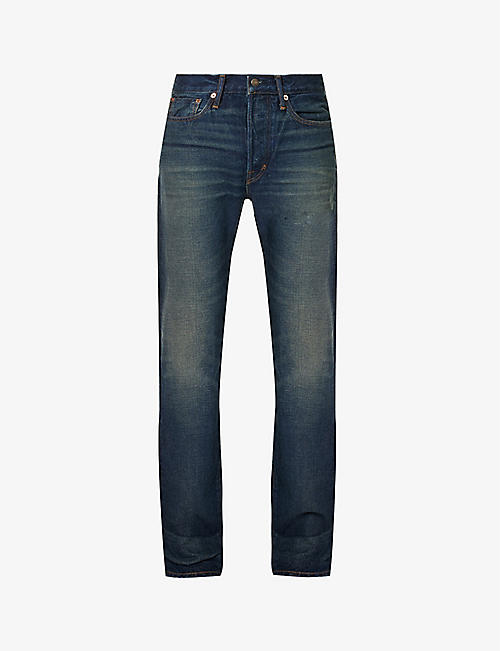 TOM FORD: Brand-patch belt-lop slim-fit straight-leg selvedge denim jeans