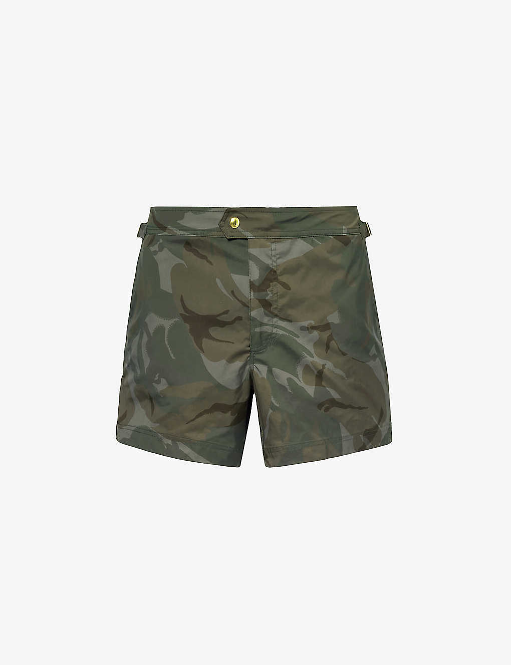 Tom Ford Mens Combo Green Camouflage-print Waist-adjuster Swim Shorts