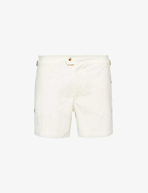 TOM FORD: Waist-adjuster zip-pocket swim shorts