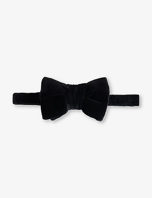TOM FORD: Velvet-texture cotton bow tie
