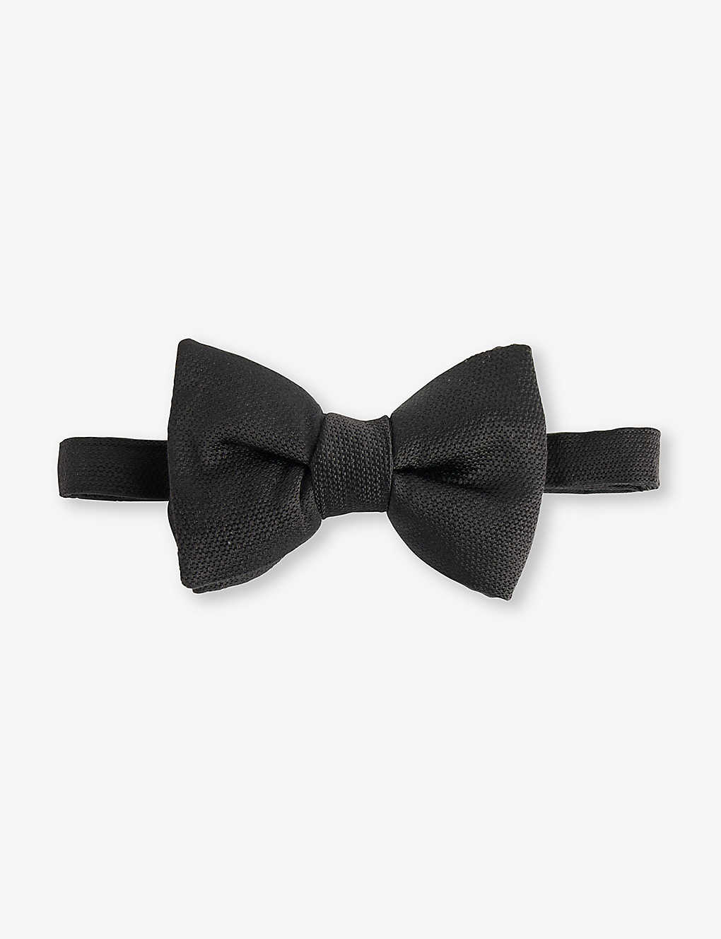 Tom Ford Mens Black Adjustable Silk And Cotton-blend Bow Tie