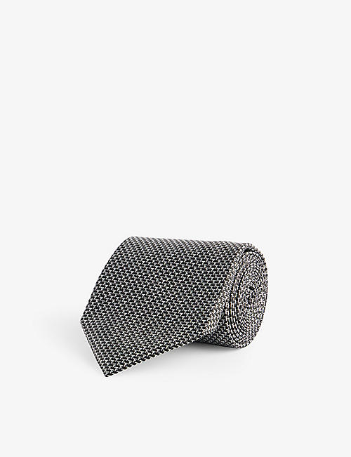 TOM FORD: Brand-pattern wide-blade silk tie