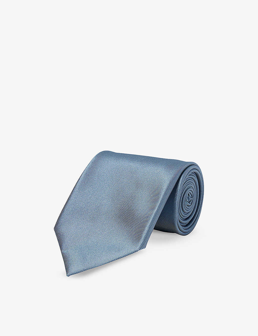 Tom Ford Mens Lapis Blue Wide-blade Ribbed Silk Tie