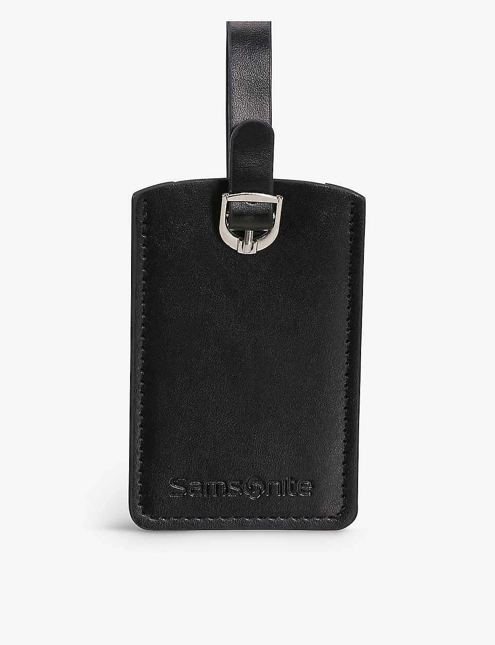 Samsonite Black Logo-embossed Faux-leather Luggage Tag