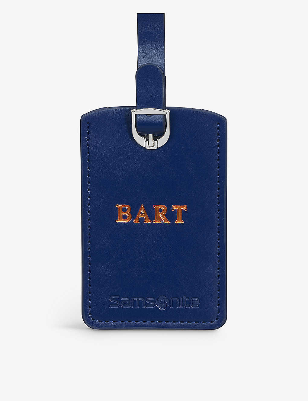 Samsonite Midnight Blue Logo-embossed Faux-leather Luggage Tag