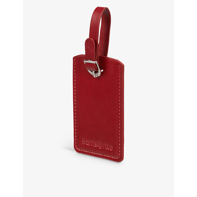 Shop Samsonite Red Logo-embossed Faux-leather Luggage Tag