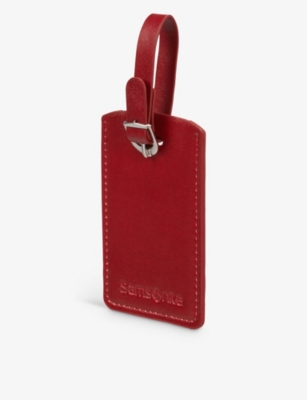 SAMSONITE ACCESSORIES: Logo-embossed faux-leather luggage tag