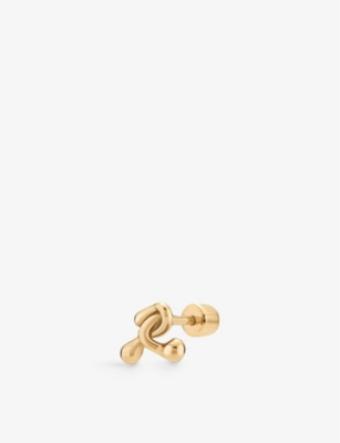 Maria Black Womens Gold Puff Ball 18ct Yellow Gold-plated Recycled Sterling-silver Stud Earring